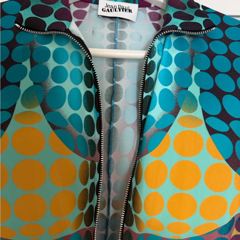 Jean Paul Gaultier Polka Dot Dress in Blue and Yellow - Picture 6 of 6
